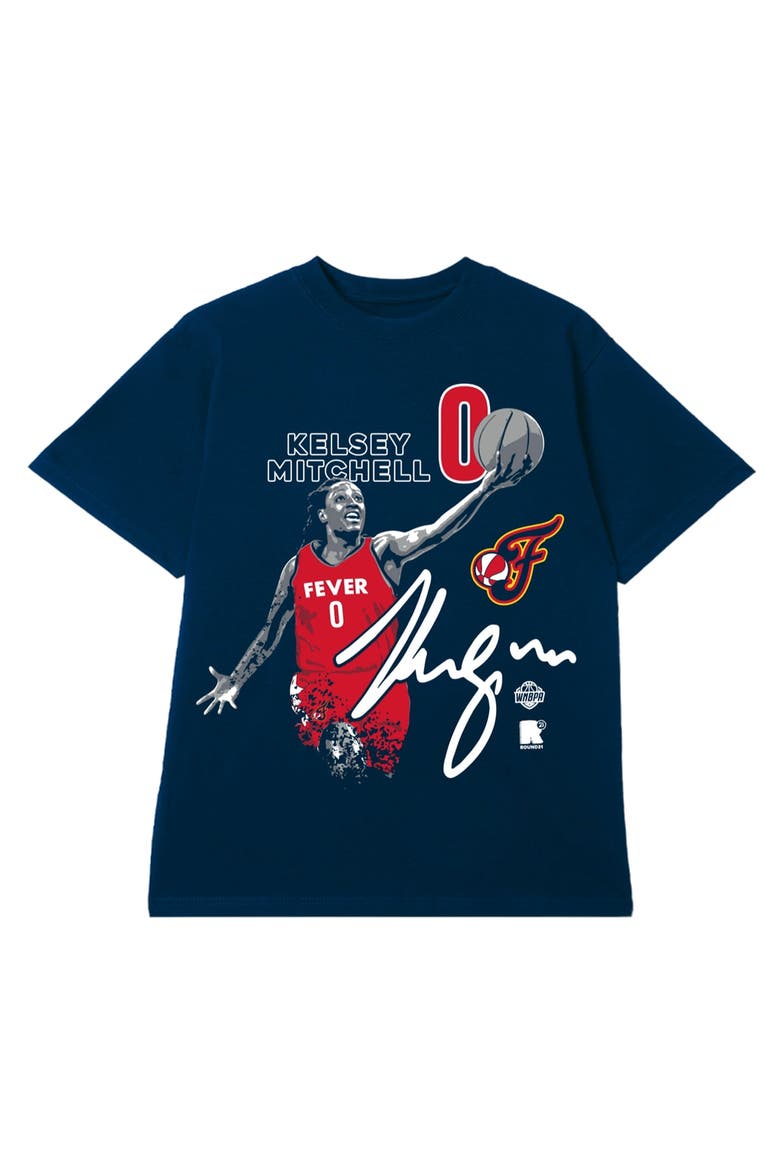 Unisex round21 Kelsey Mitchell Navy Indiana Fever Player Graphic T-Shirt, Main, color, Navy