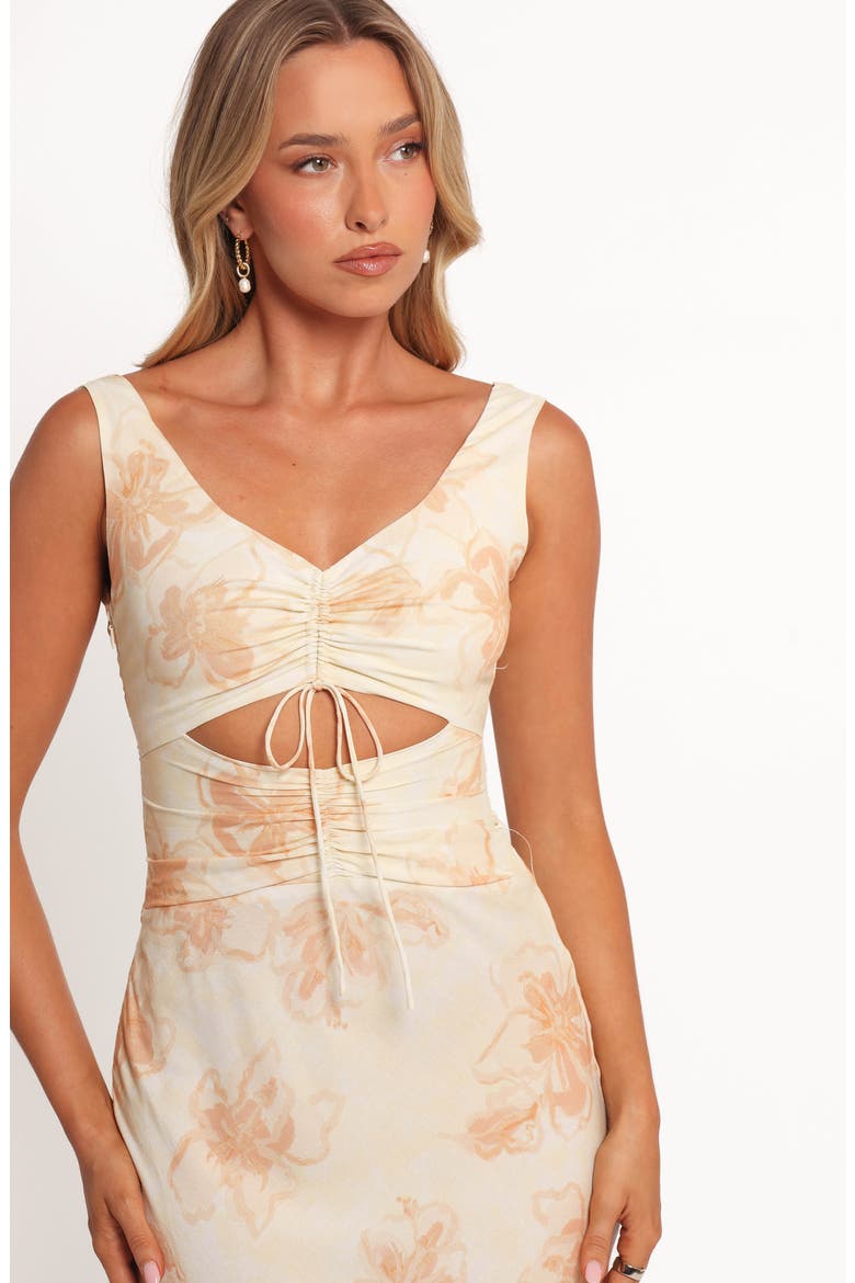 Orin Sleeveless Floral Print Dress, Alternate, color, YELLOW