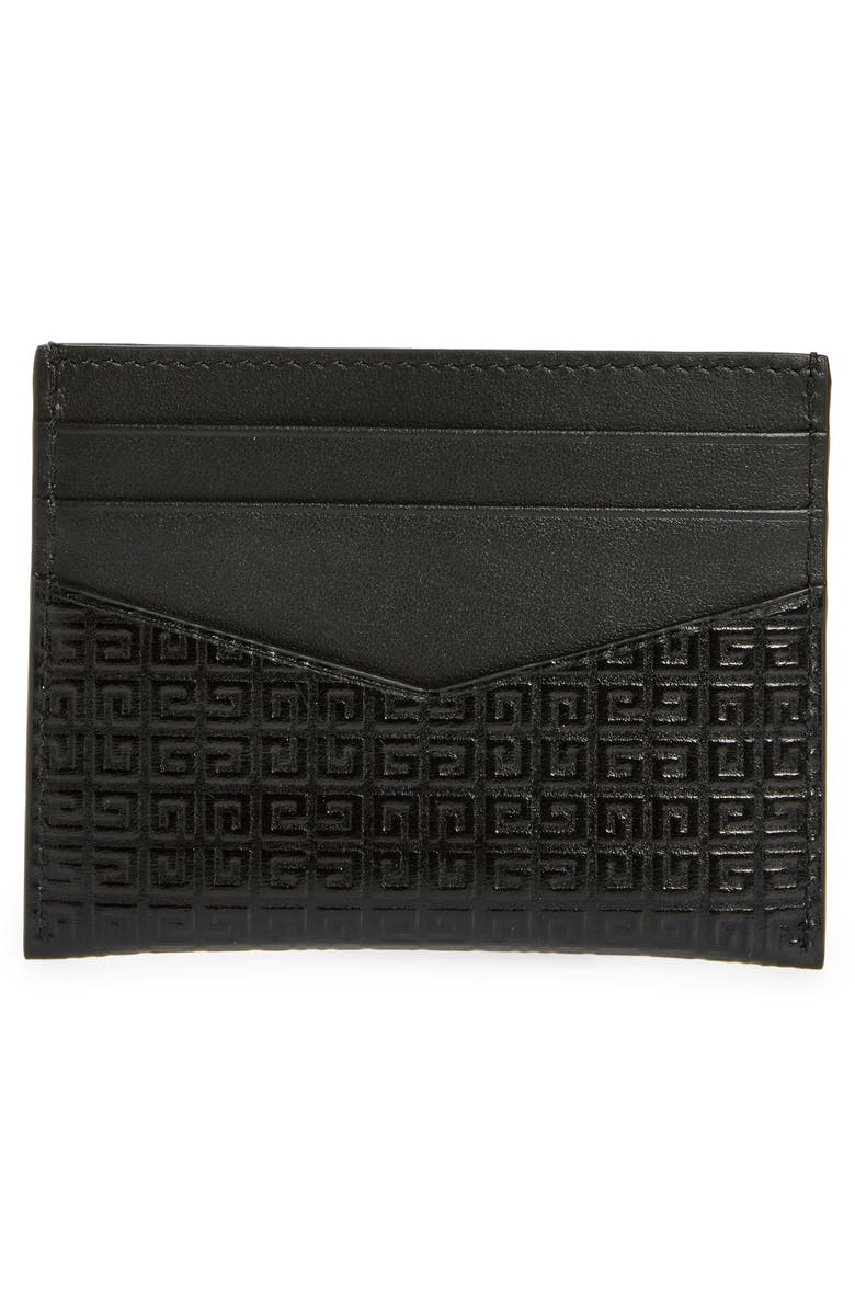 Givenchy 4G-Motif Leather Card Case, Alternate, color, Black