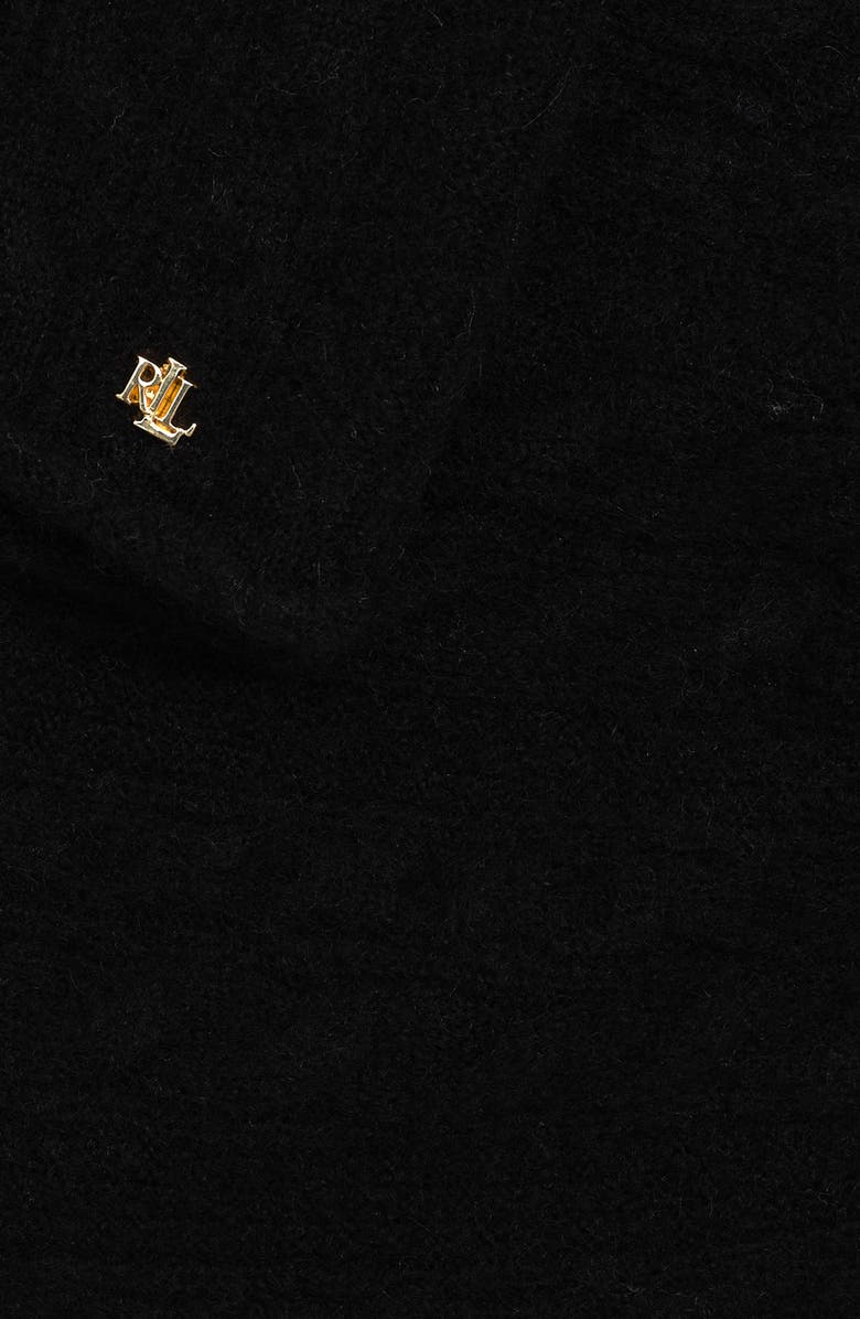 ZZDNU Lauren Ralplh Lauren Mini Cable Knit Slouchy Hat, Alternate, color, Black