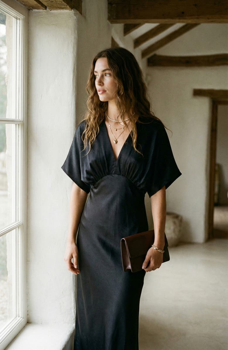 Modenaire Flowy Maxi Dress, Alternate, color, Black