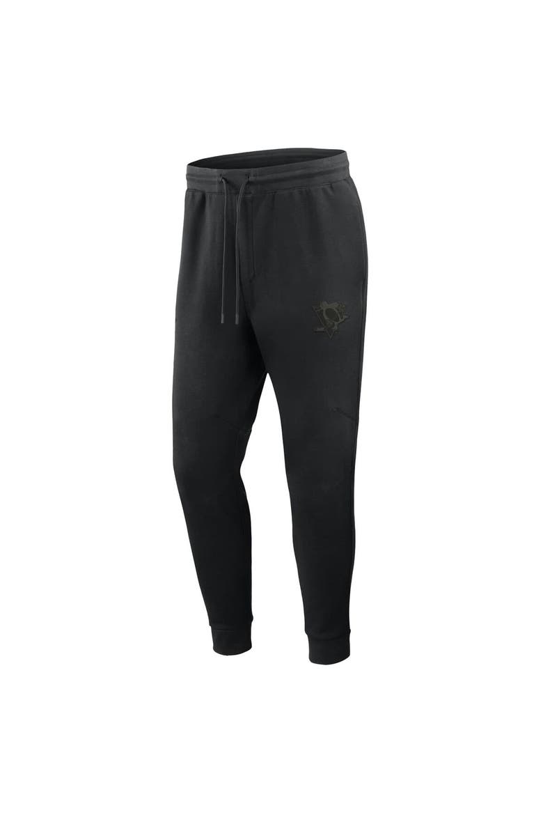 Men's Fanatics Black Pittsburgh Penguins Authentic Pro Road Tri-Blend Joggers, Alternate, color, Black