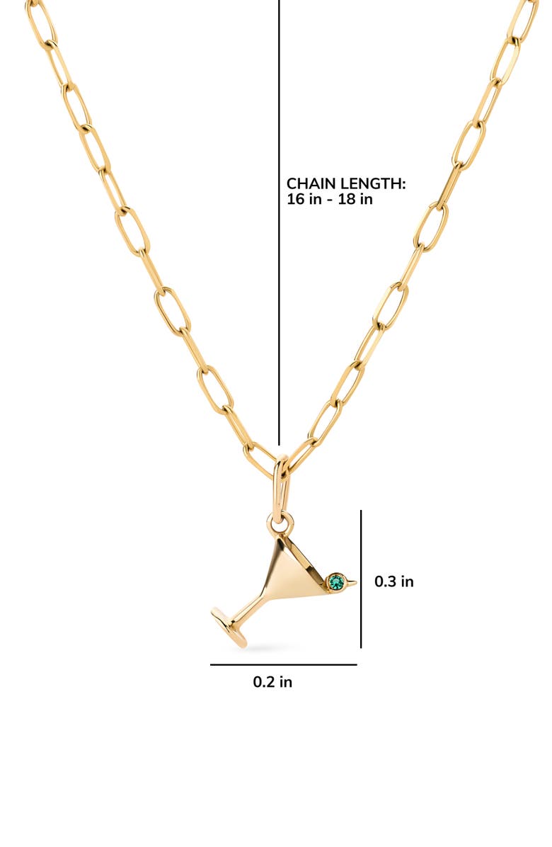 Ana Luisa Solid Yellow Gold - Martini Charm Necklace, Alternate, color, Gold