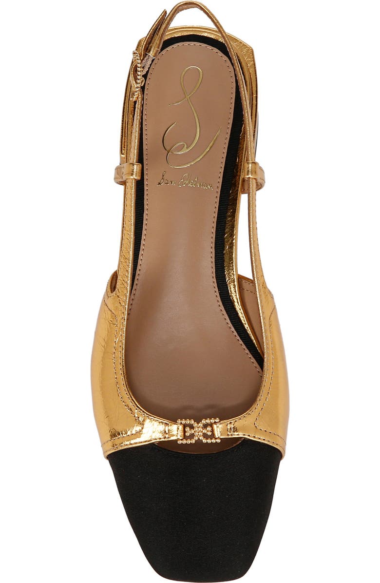 Sam Edelman Kara Slingback Flat, Alternate, color, Medallion Gold/ Black
