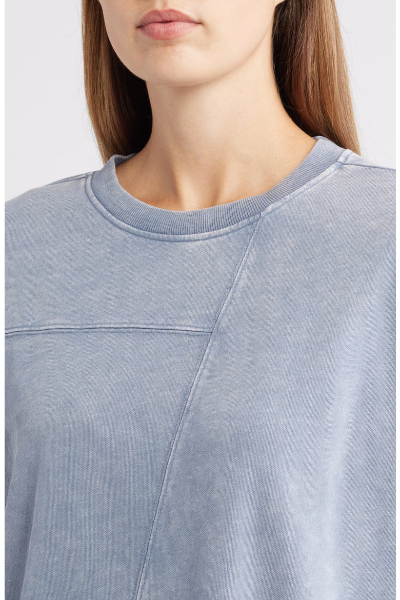 Reverse French Terry Spliced Sweatshirt, Alternate, color, CHAMBRAY BLUE