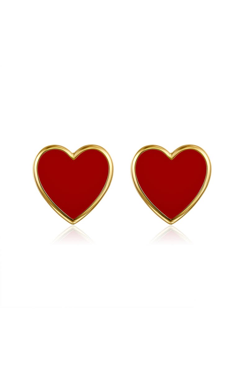 Anna Zuckerman Petit Love Studs in Red, Main, color, Red
