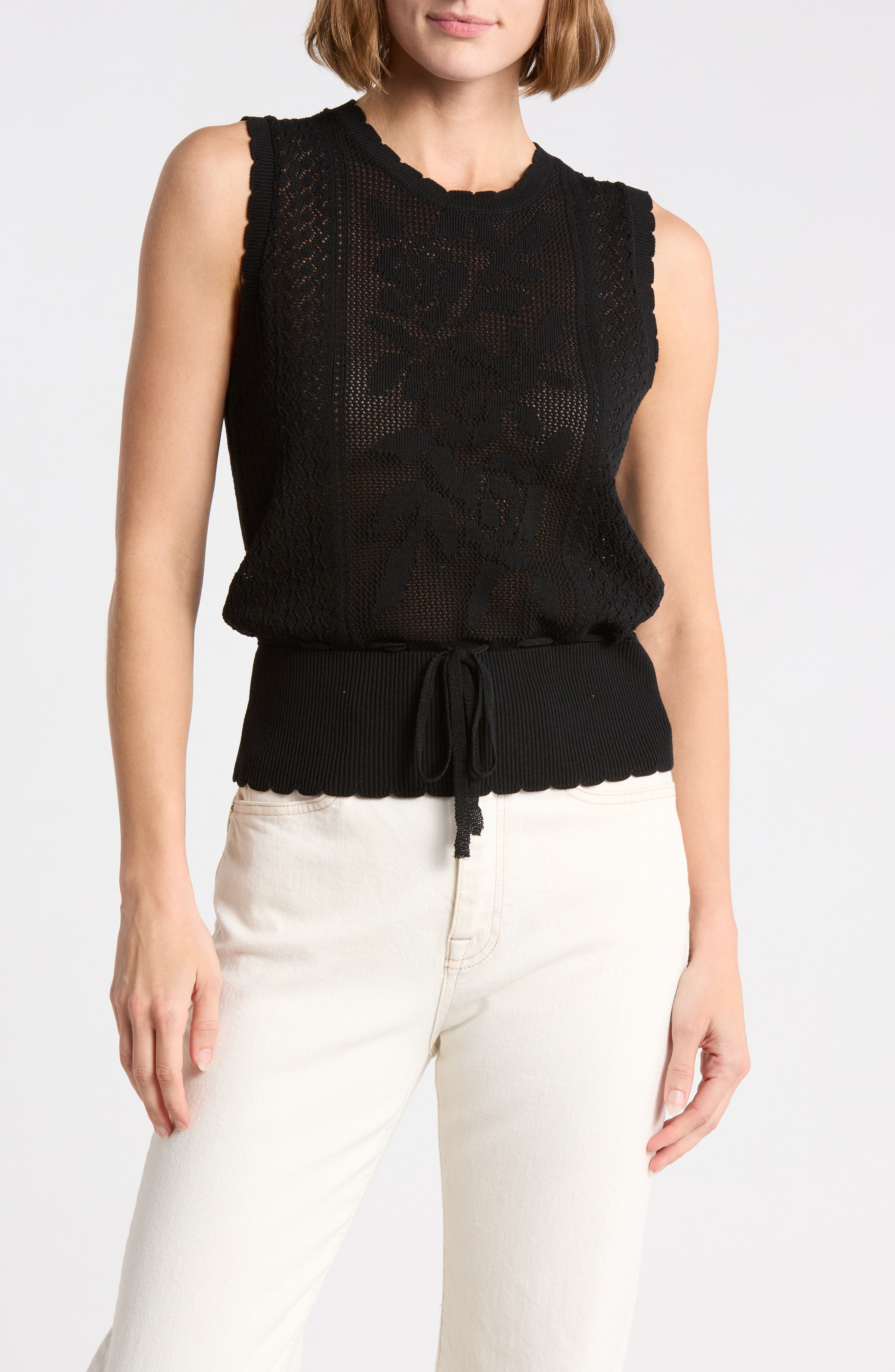Pointelle Stitch Sweater Tank