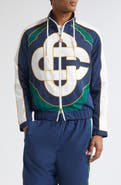 Casablanca Colorblock Logo Embroidered Windbreaker Jacket