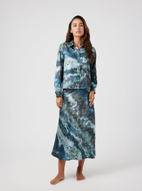 By Tess Collection Ella Skirt In Blue Galaxy