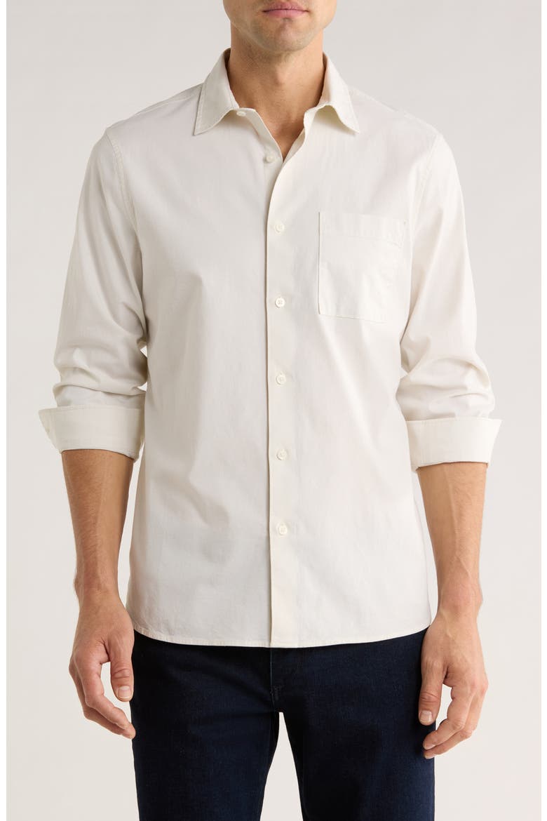 Solid Oxford Button-Up Shirt, Main, color, GREY JET - WHITE EOE