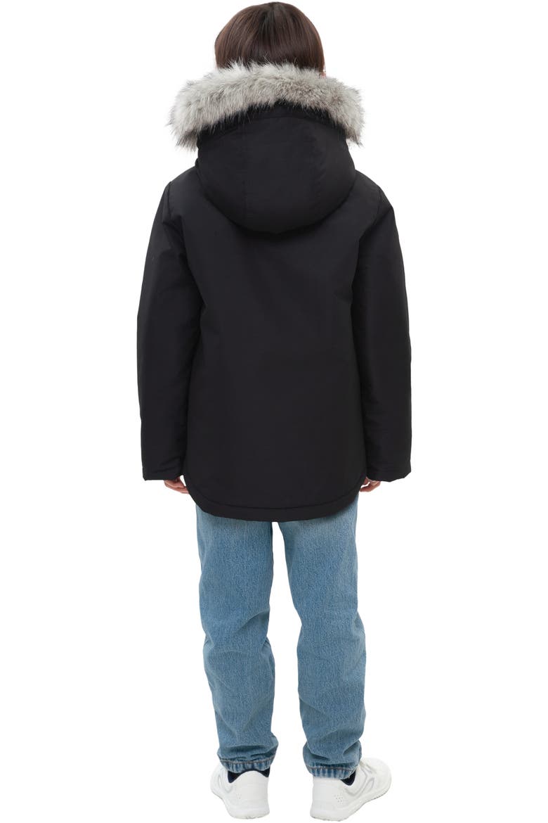Kids' Parka Coat with Detachable Trim, Alternate, color, Black