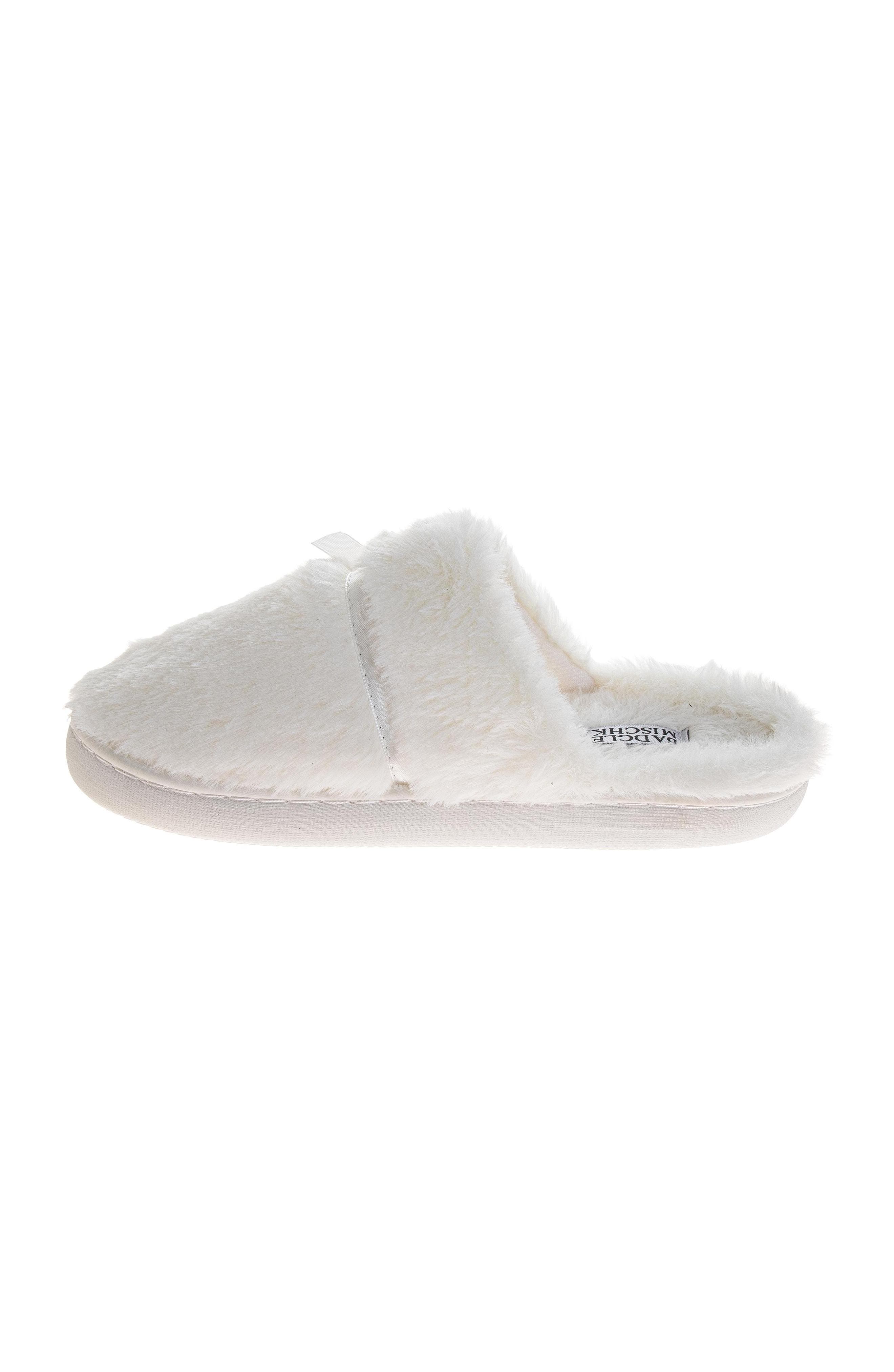 Womens Sparkling Brooch Slippers, Alternate, color, WHITE