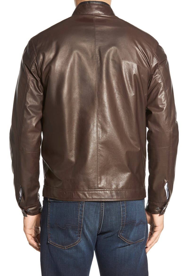Lambskin Leather Jacket, Alternate, color, COFFEE