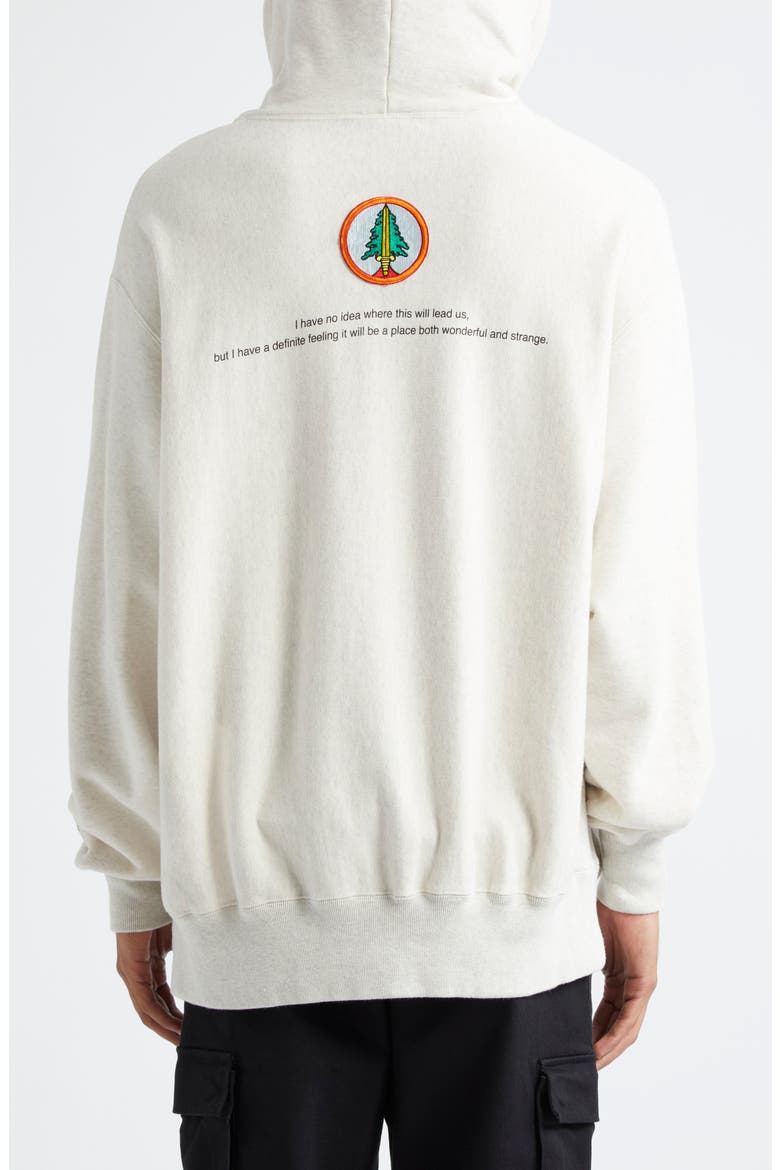 'Twin Peaks' Oversize Cotton Graphic Hoodie, Alternate, color, IVORY