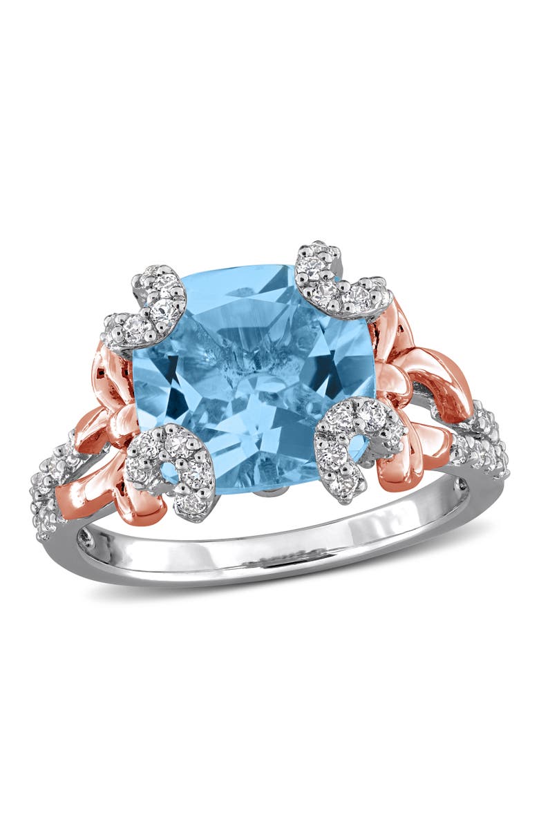 Julianna B. Blue & White Topaz Cocktail Ring Sterling Silver, Main, color, Topaz