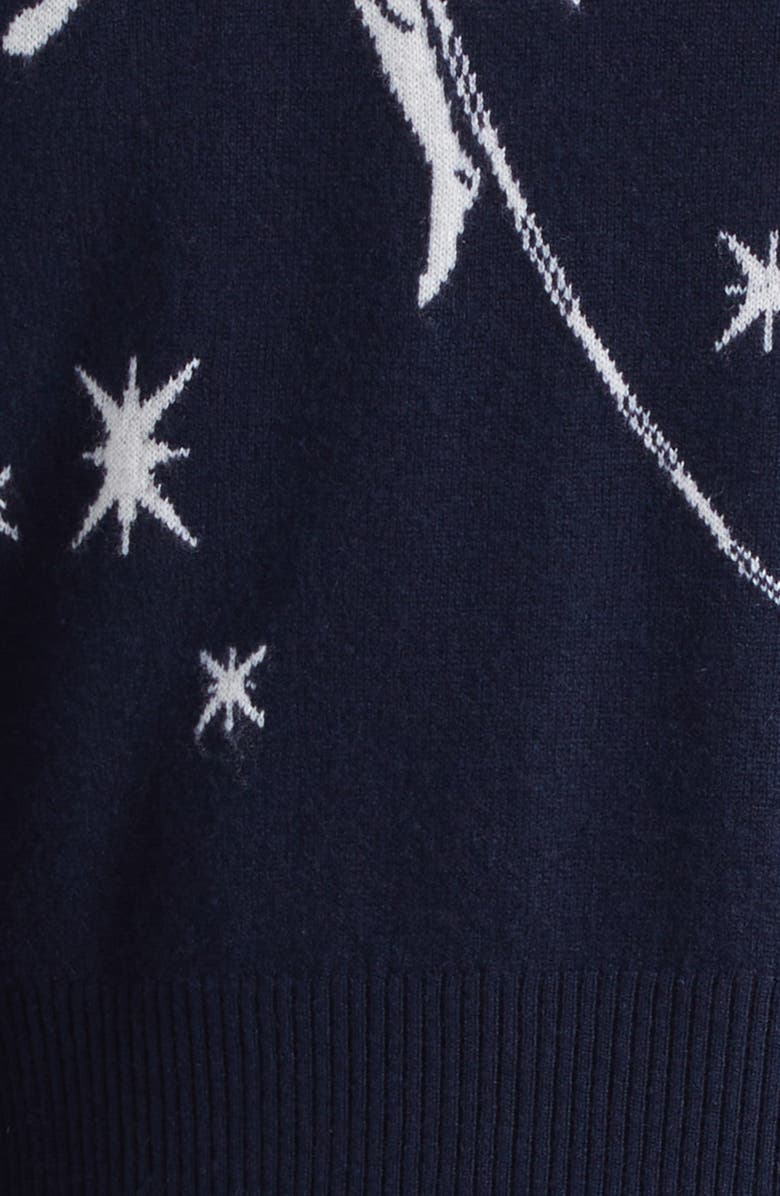 Thom Browne Olympic Constellation Cashmere Cardigan, Alternate, color, Navy