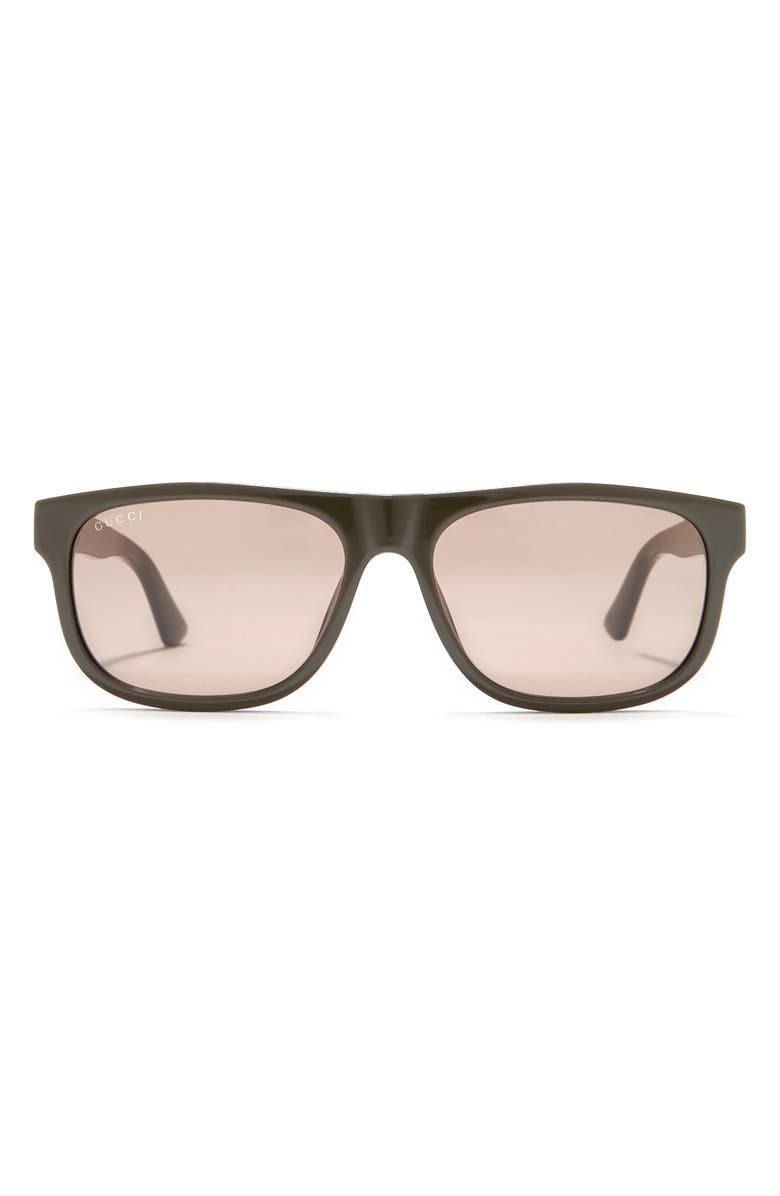 Gucci 58mm Rectangular Sunglasses, Main, color,