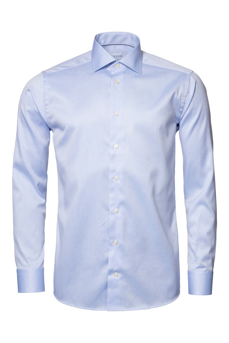 Contemporary Fit Twill Dress Shirt, Alternate, color, LIGHT PASTEL BLUE