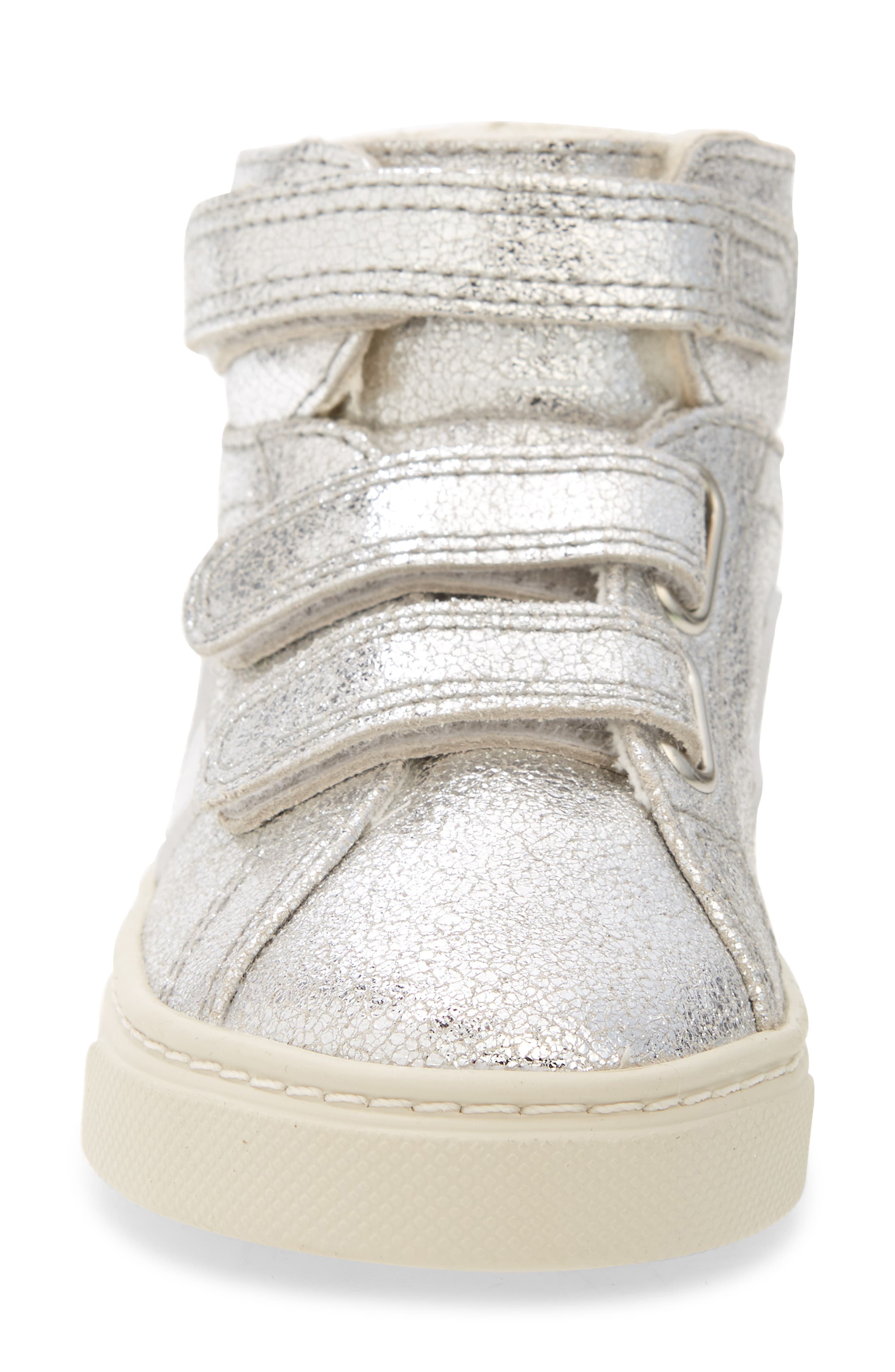 Esplar Genuine Shearling Lined High Top Sneaker, Alternate, color, SILVER WHITE