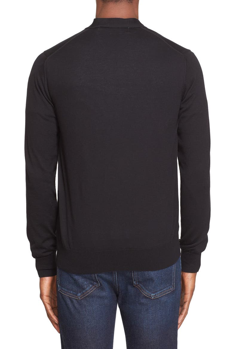 Cotton V-Neck Cardigan, Alternate, color, BLACK