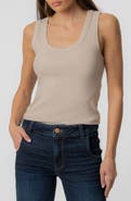 KUT from the Kloth Anastasia Stretch Cotton Blend Rib Tank