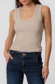 KUT from the Kloth Anastasia Stretch Cotton Blend Rib Tank