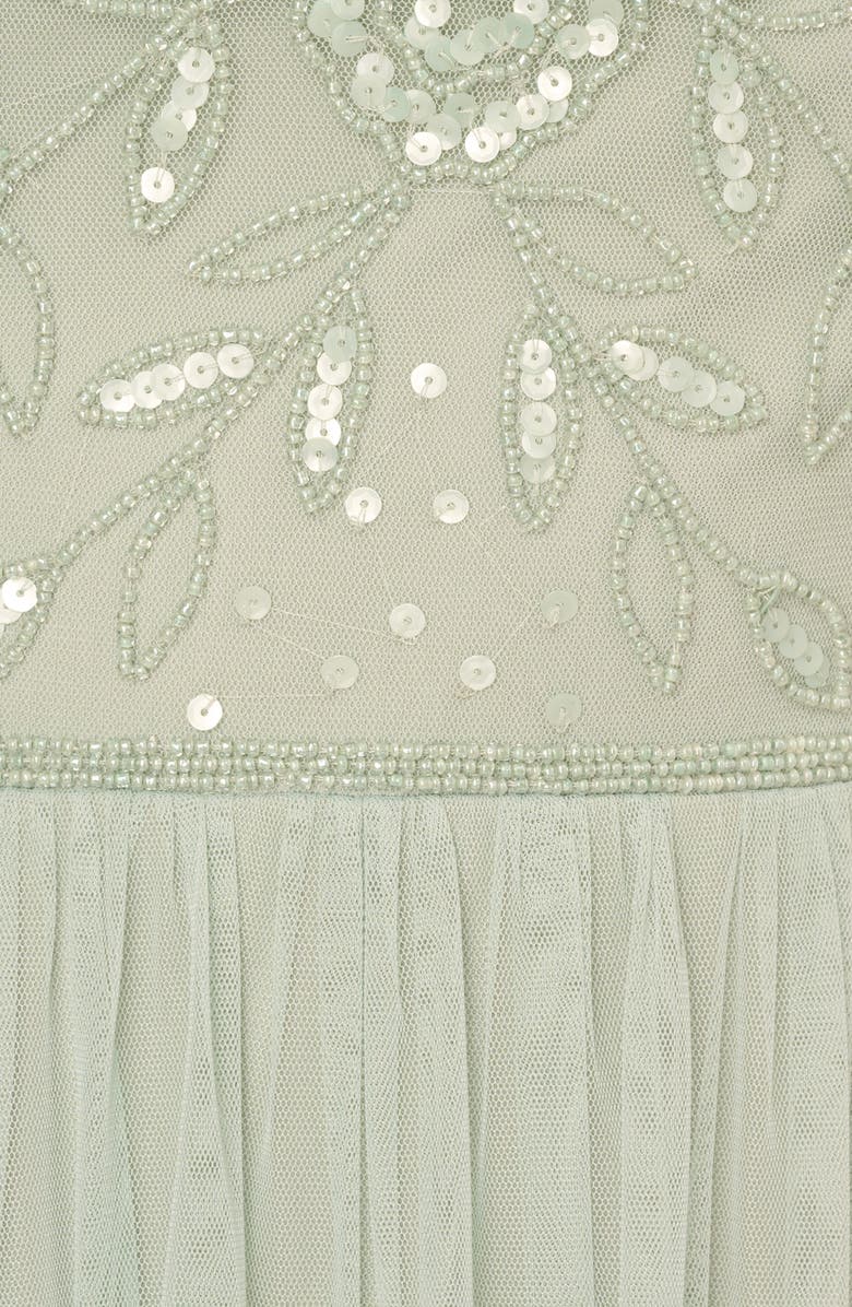 Adrianna Papell Beaded Mesh Chiffon Gown, Alternate, color, 