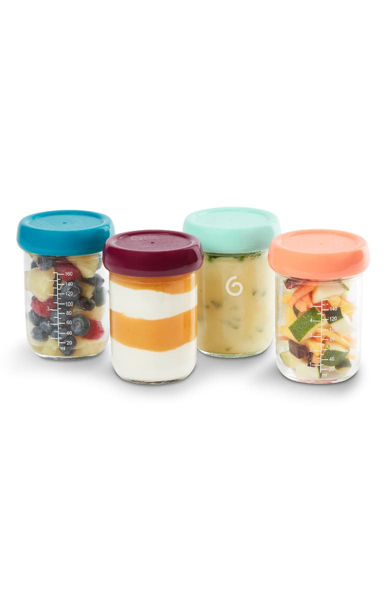 Babymoov Babybols 4 8-Ounce Glass Jar Baby Food Storage Container Set, Main, color, 