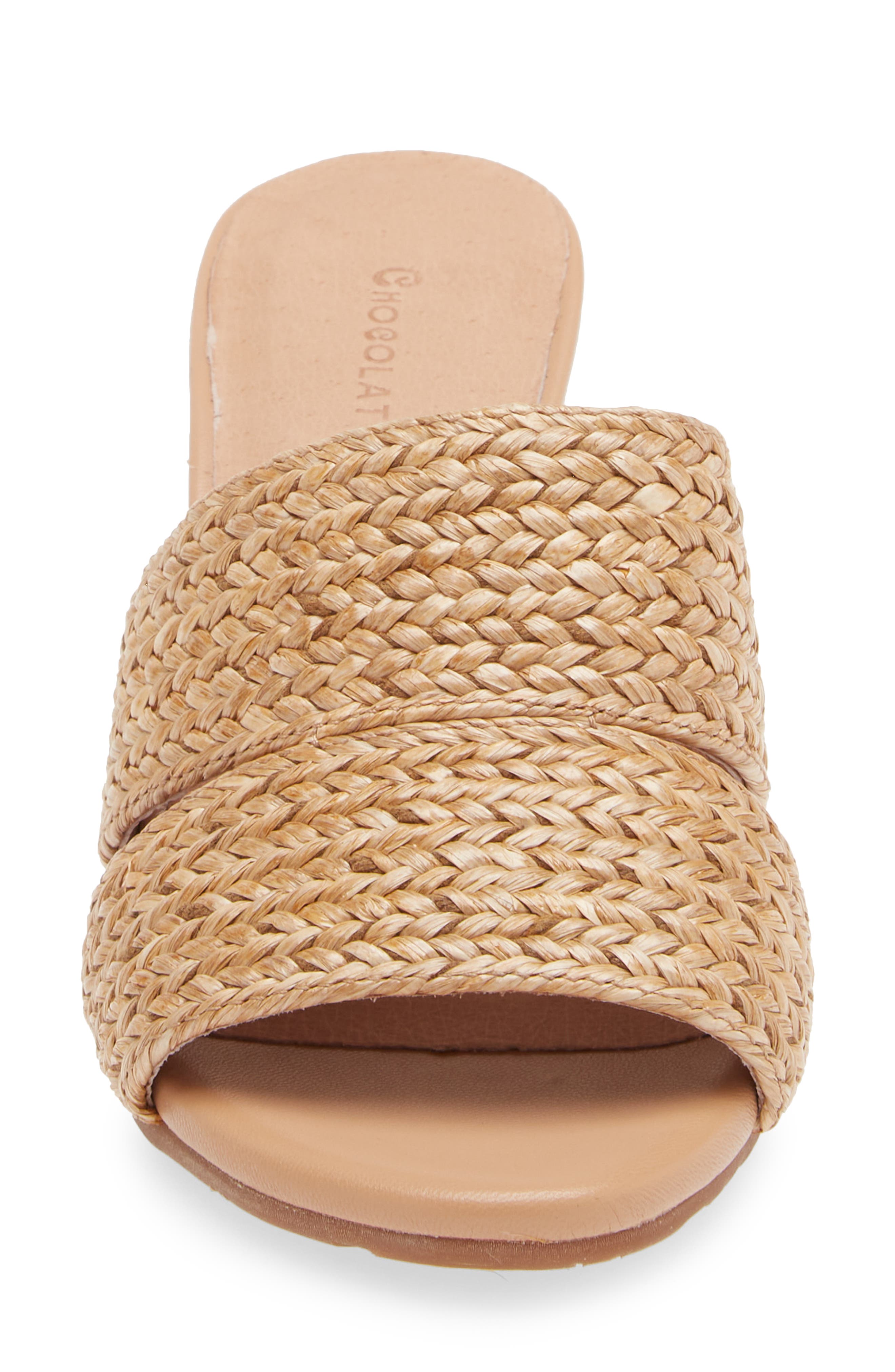 Chocolat Blu Raffia Slide Sandal, Alternate, color, Natural Raffia
