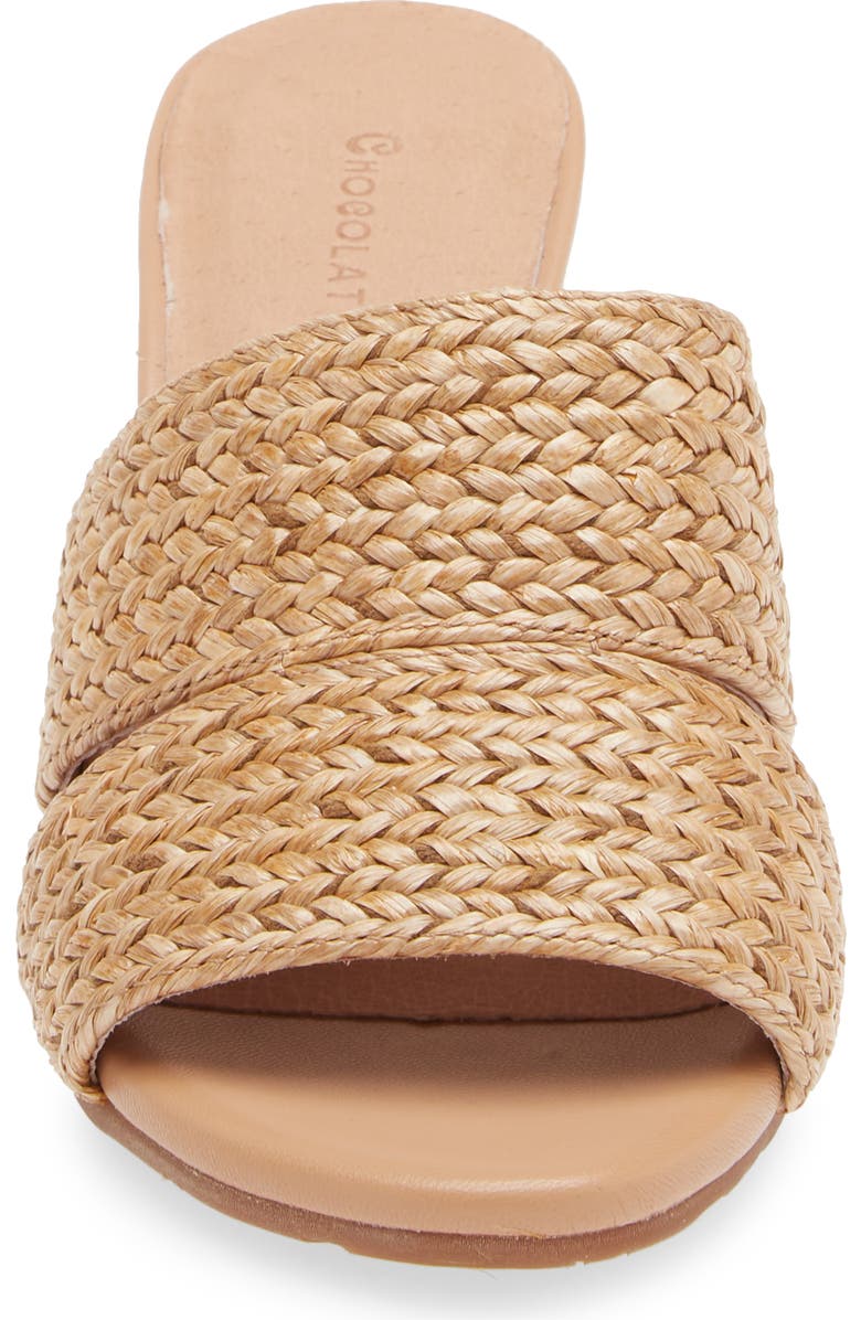 Chocolat Blu Raffia Slide Sandal, Alternate, color, Natural Raffia