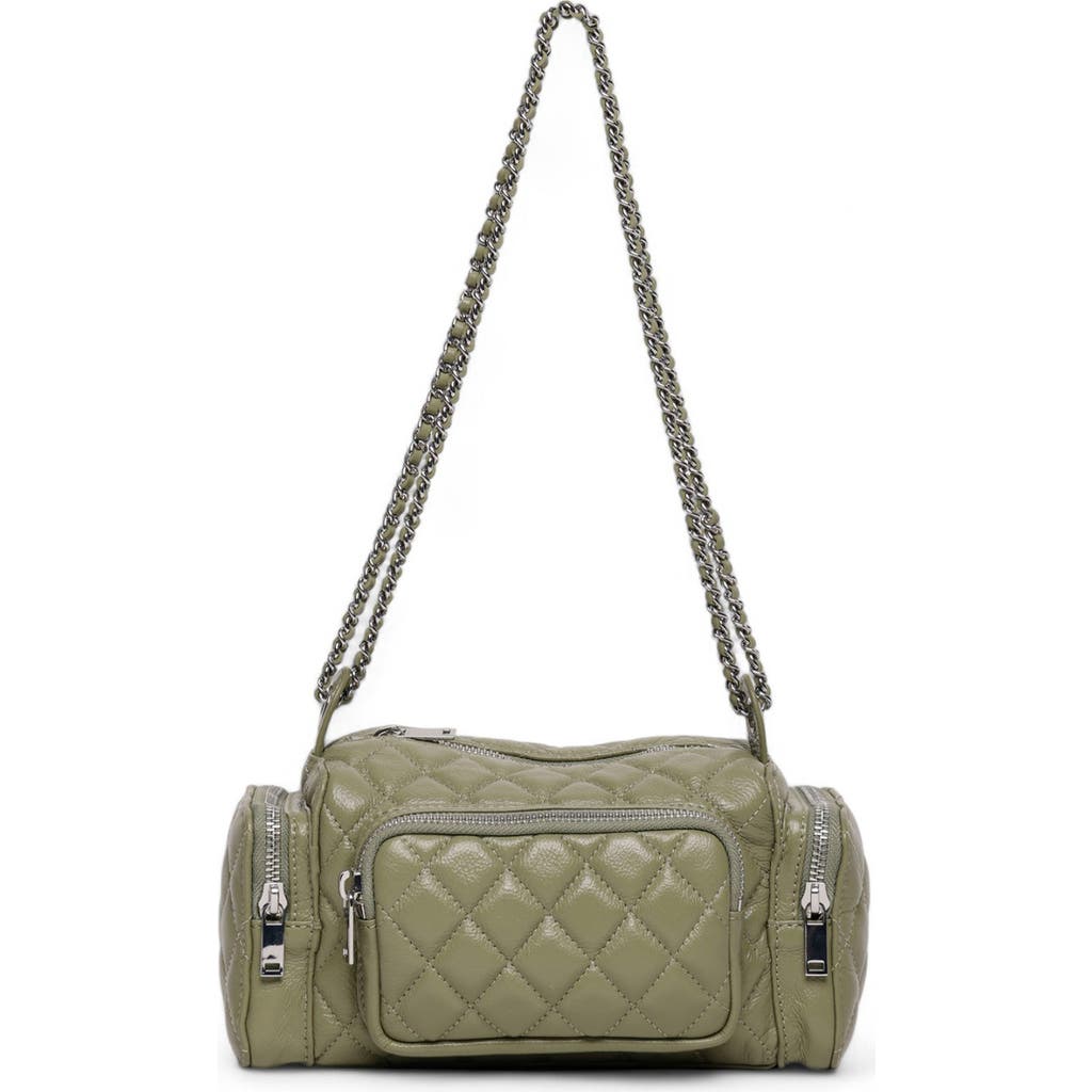 Walter Baker Camden Diamond Quilt Leather Shoulder Bag In Sage