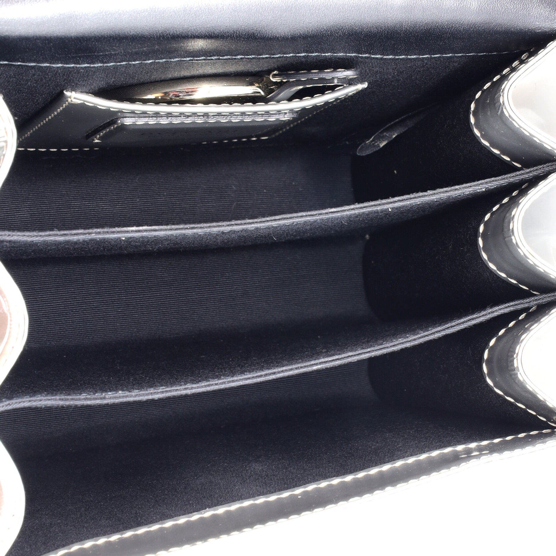 Serpenti Forever Top Handle Bag Patent Small, Alternate, color, Metallic Silver