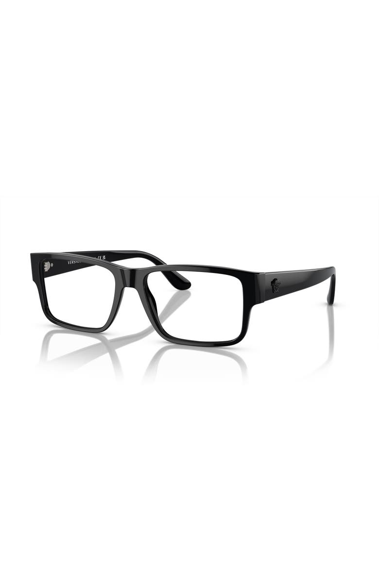 Versace 57mm Rectangle optical glasses, Main, color, Black