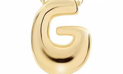 Jane Basch Designs Puffed Initial Pendant Necklace In Gold