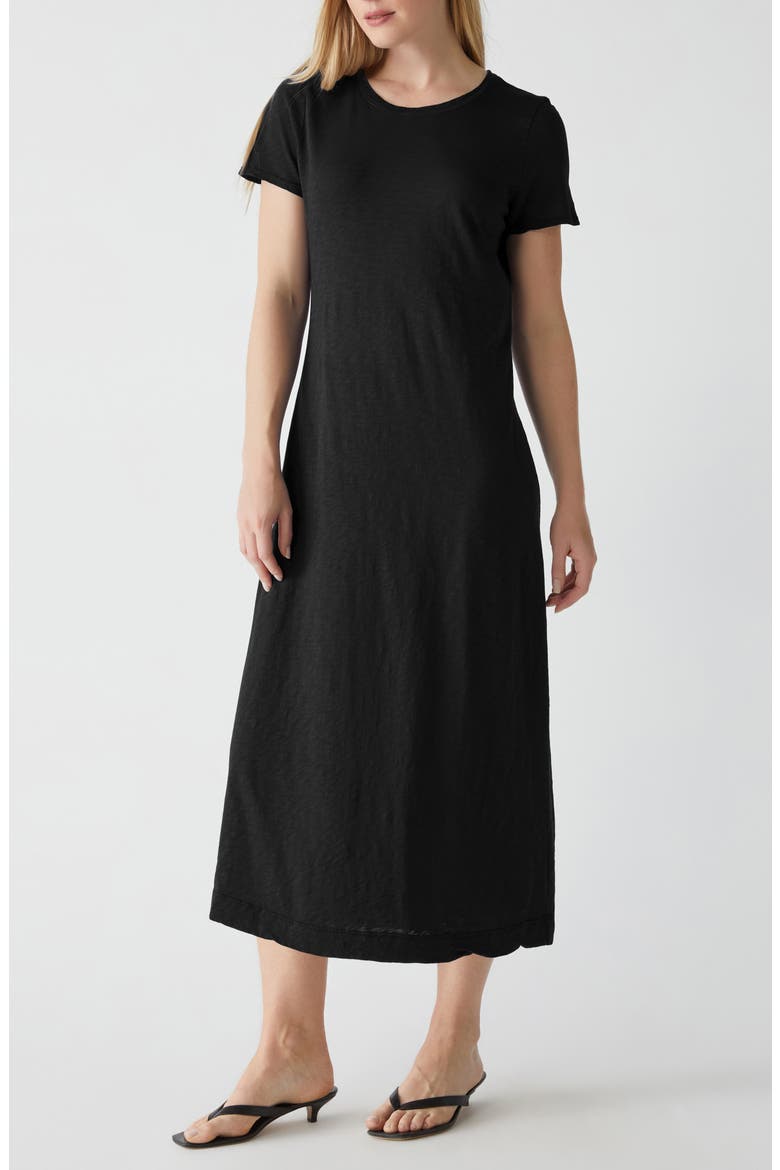 Alanis Supima® Cotton Midi T-Shirt Dress, Alternate, color, BLACK