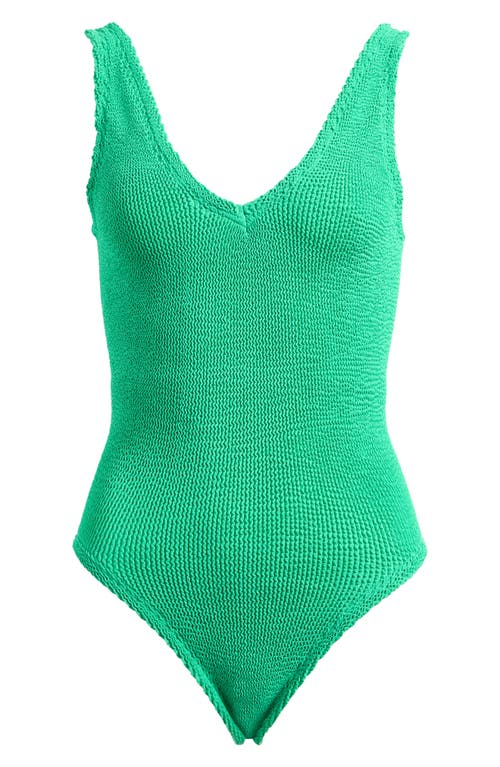 Hunza G Womens Emerald Sadie Scoop-neck Crinkle-textured Swimsuit