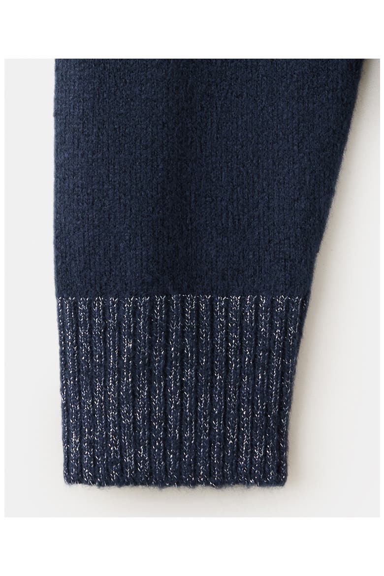 Lurex Detail Crewneck Sweater, Alternate, color, NAVY