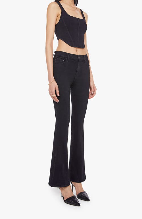 Mother Cropped Flared Denim Jeans In Black