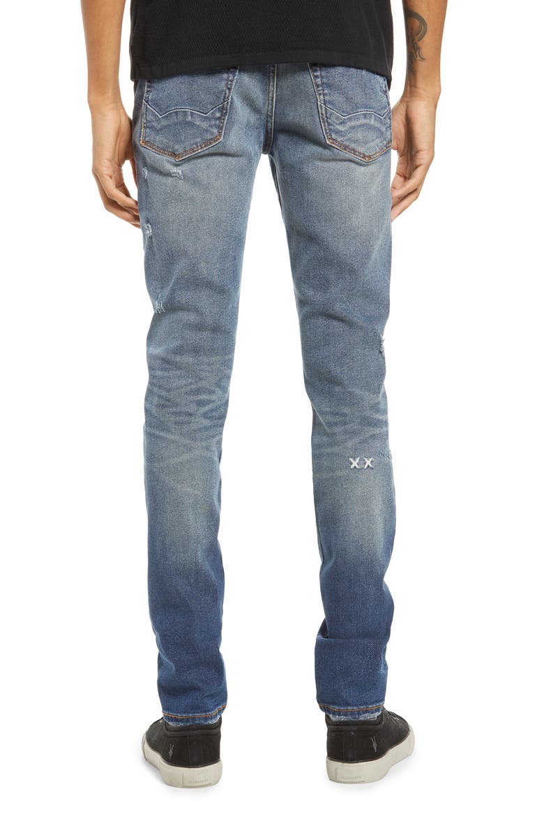 Punk Men's Ripped Super Skinny Jeans, Alternate, color, STOKE