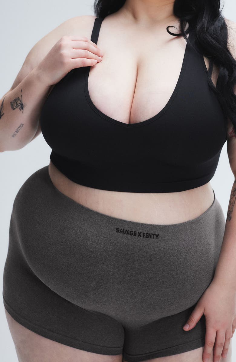 SAVAGE X FENTY Seamless Heather Boyshorts, Alternate, color, Platinum Grey