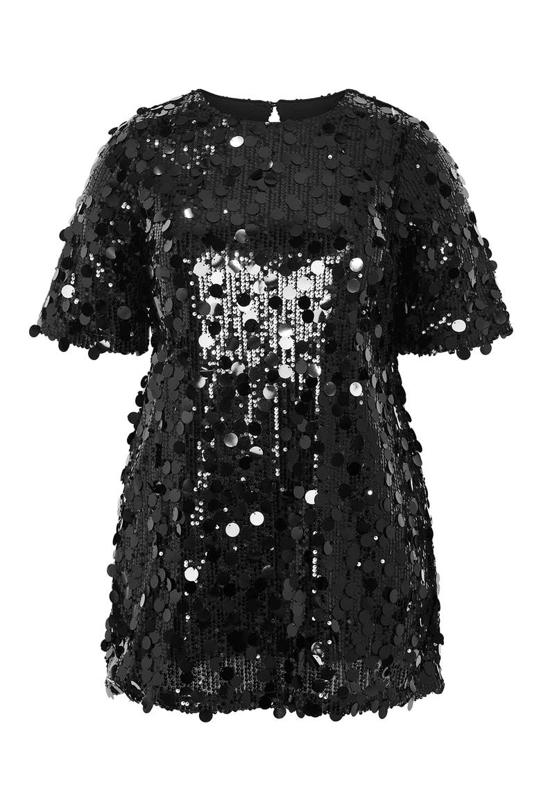 Adorn Sequin Minidress, Alternate, color, BLACK