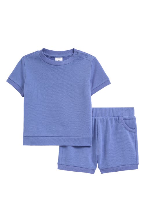Nordstrom Cozy Short Sleeve Top & Shorts Set In Blue Denim