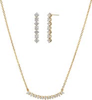 Bearfruit Jewelry Sterling Silver 18k Gold Plated Josephine Tennis Necklace & Earrings Set Minimalist