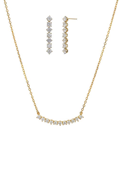 Bearfruit Jewelry Sterling Silver 18k Gold Plated Josephine Tennis Necklace & Earrings Set Minimalist at Nordstrom