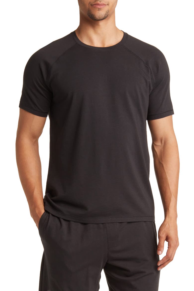 Pajama T-Shirt & Shorts, Main, color, BLACK
