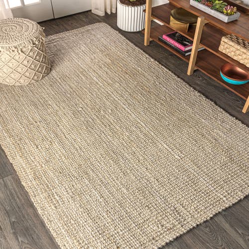 Jonathan Y Hiro Hand Woven Chunky Jute Area Rug In Ivory