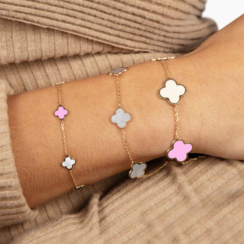 The Lovery Fine Jewelry Large Pastel Mixed Clover Bracelet