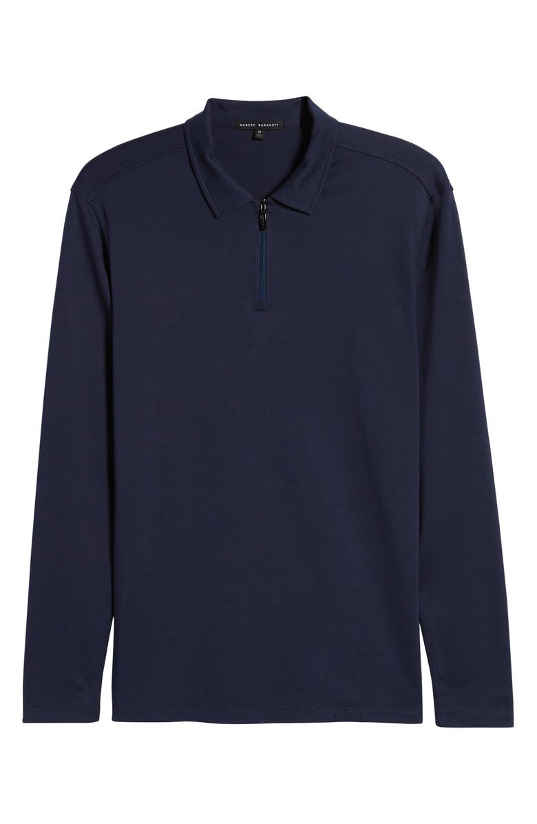 Robert Barakett Georgia Long Sleeve Zip Polo, Alternate, color, Blue Night