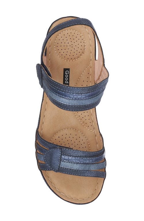 GC SHOES GC SHOES SAMAR SNAKESKIN EMBOSSED HOOK & LOOP WEDGE SANDAL 