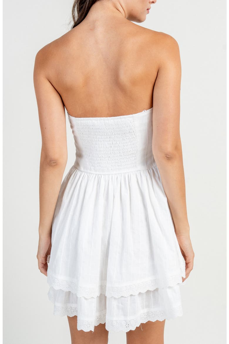 Corset Strapless Minidress, Alternate, color, OFF WHITE